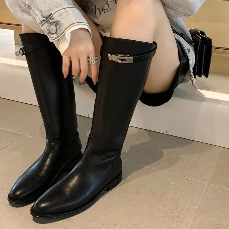 ChicLux Autumn Chic Knee-High Boots