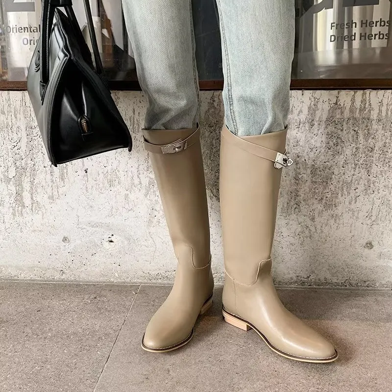 ChicLux Autumn Chic Knee-High Boots