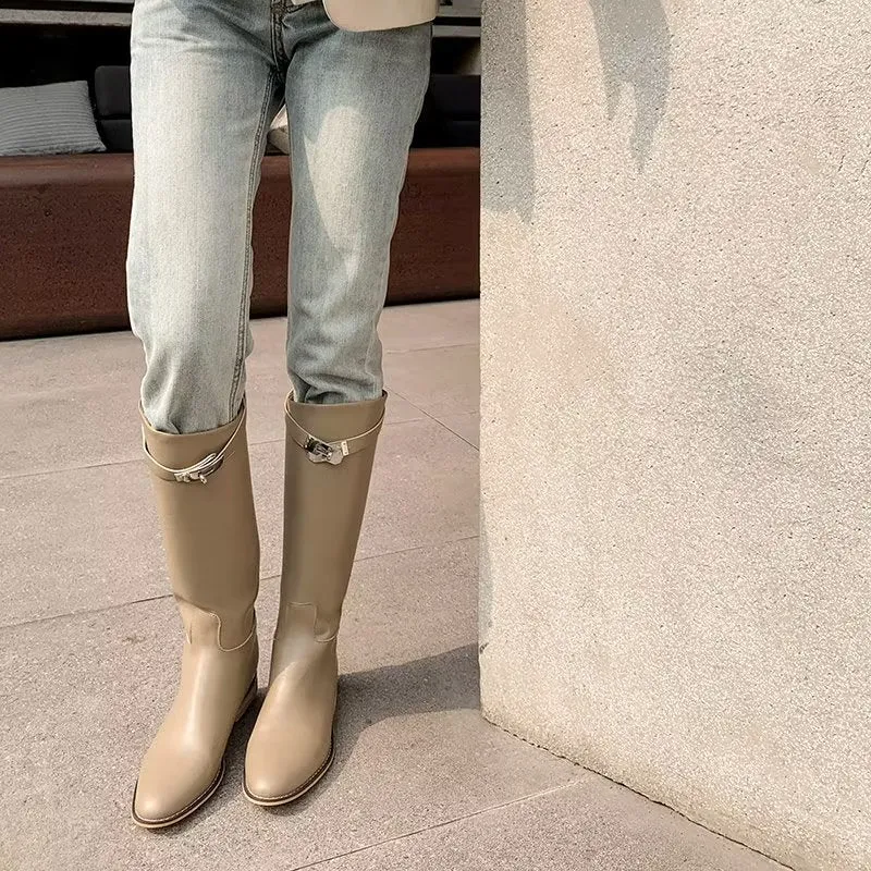 ChicLux Autumn Chic Knee-High Boots