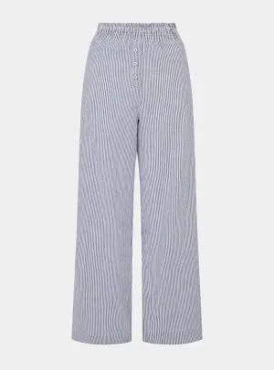 Chicory Striped Woven-Cotton Pyjama Trousers - Pinstripe Charcoal