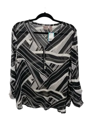 Chico's Misses Size Chico's 2 (12) Black White 3/4 Blouse