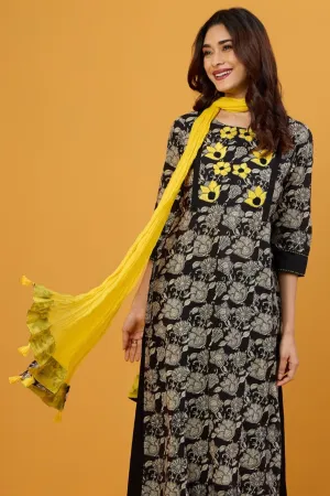 chiffon dupatta - bright yellow