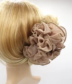 chiffon ruffle flower hair claw Golden Edge Trim Hair Jaw Claw Clip Hair Accessories