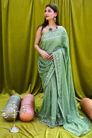 Chikankari Chiffon Saree - Pehla Pyaar: Wafa