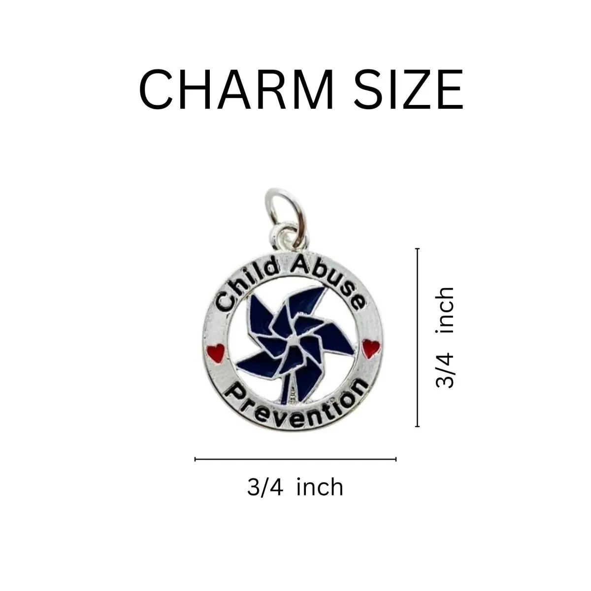 Child Abuse Prevention Pinwheel Charm Retractable Bracelet