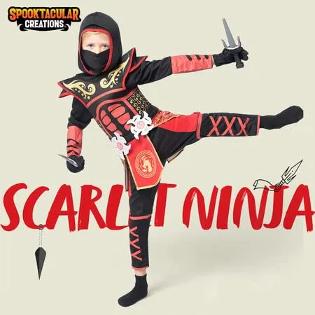 Child Boy Scarlet Ninja Costume