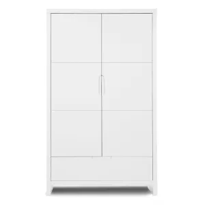 Childhome Quadro White Wardrobe 2 Doors   1 Drawer