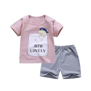 Children's short sleeve suit cotton baby clothes boy shorts