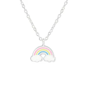 Children’s Small Pastel Colour Rainbow Necklace.