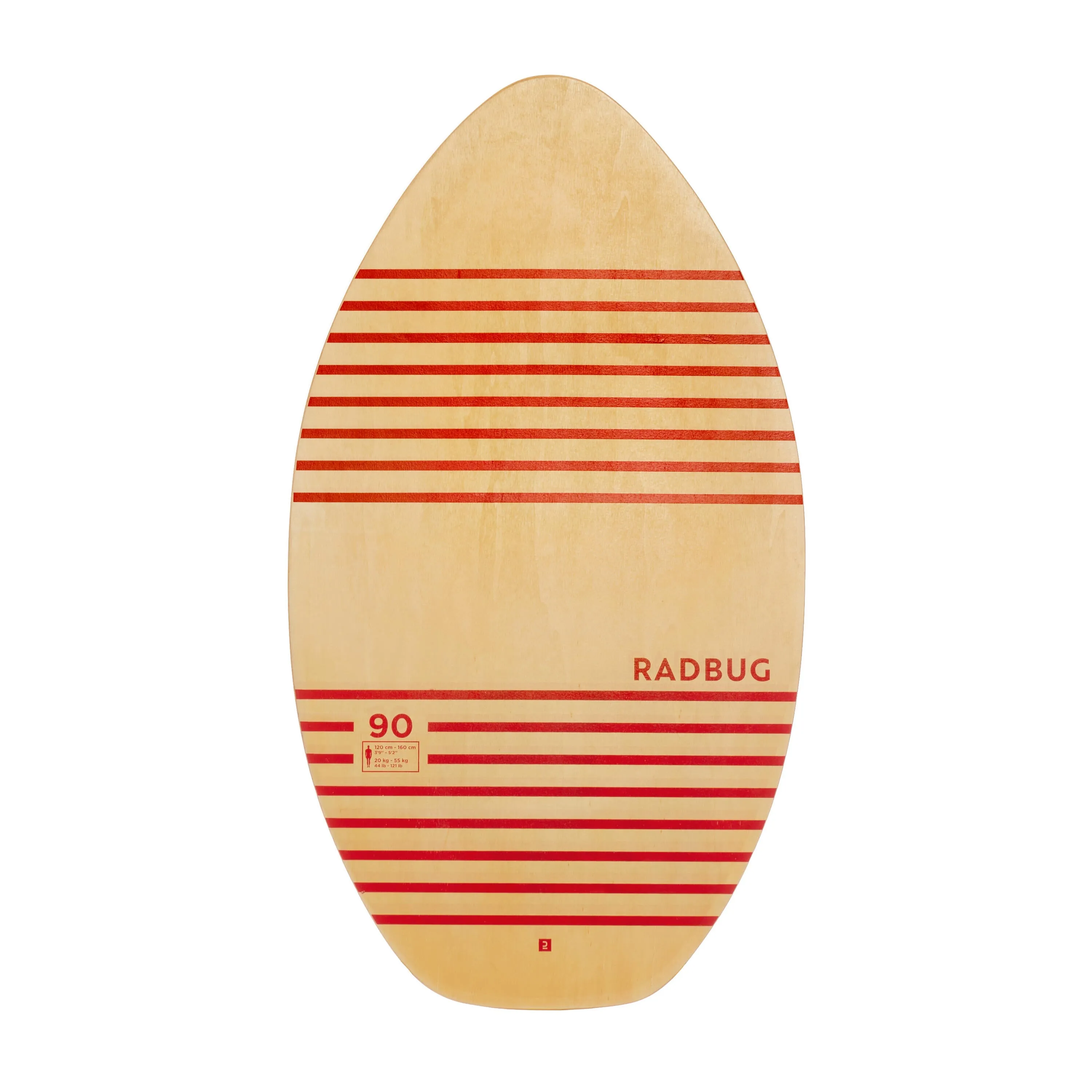 Children's wooden skimboard 100 red RADBUG