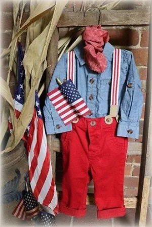 Childs 4th of July Outfit with Suspenders Cute