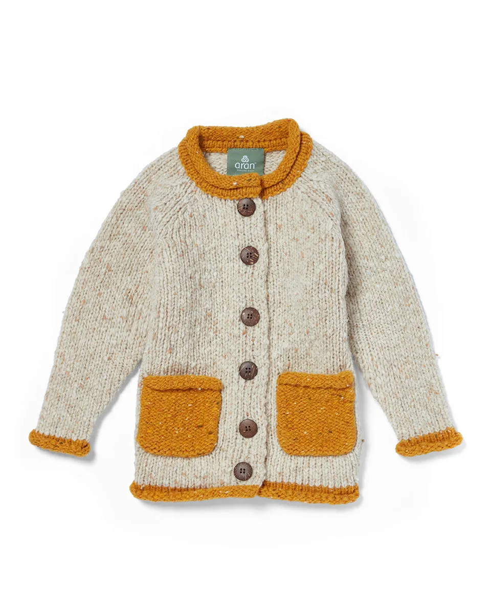 Child's Cardigan - Cream and Yellow