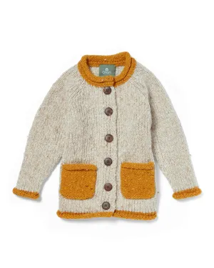 Child's Cardigan - Cream and Yellow