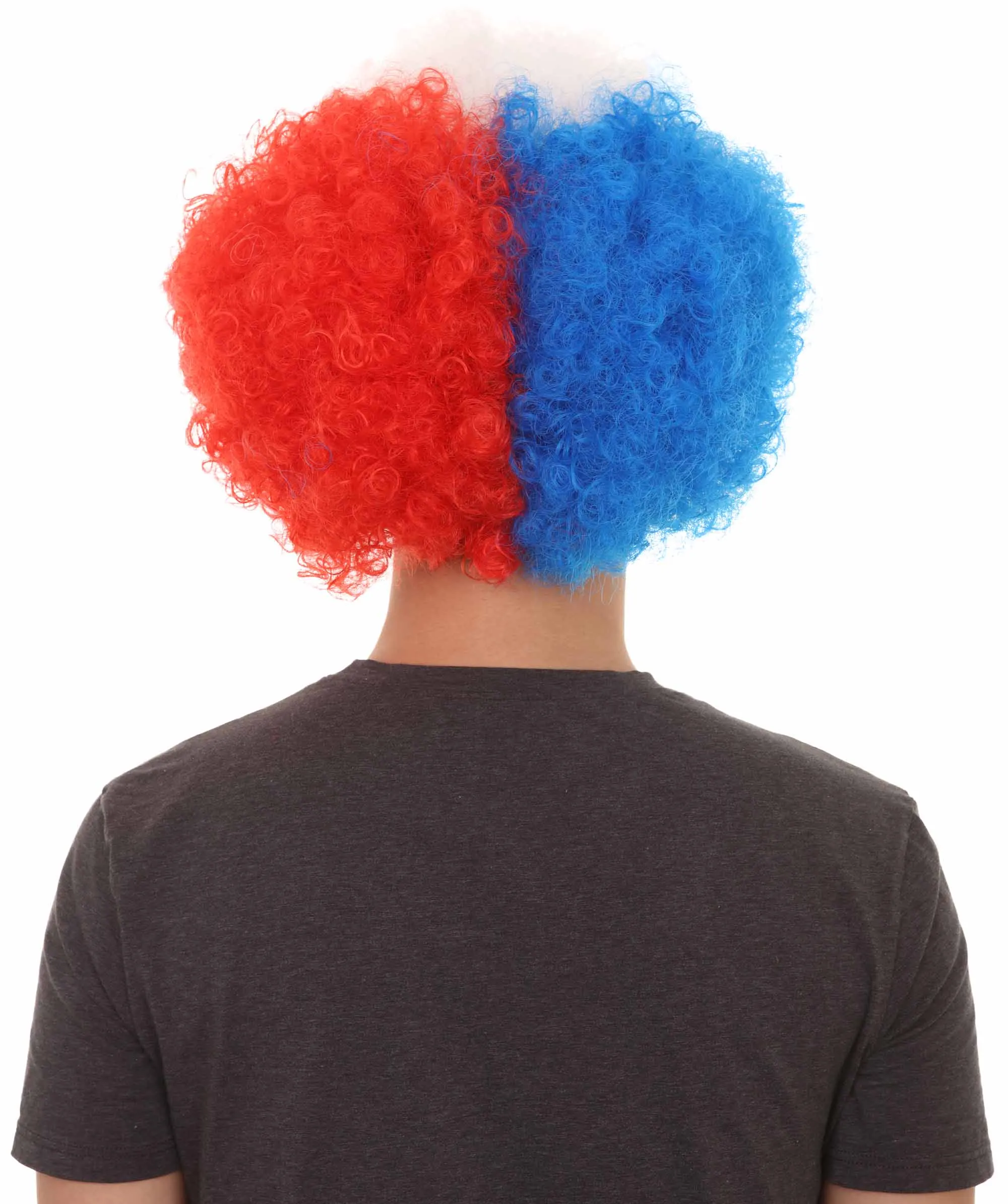 Chile Sport Afro Fun Wig | Super Size Blue White Red Wig