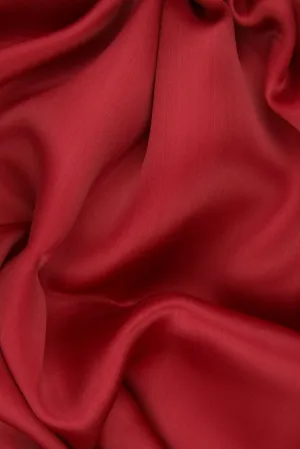 Silk Satin Face Organza Fabric with Chili Pepper Hue