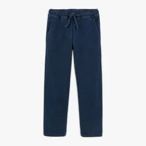 Chino velours 734 Junior avec taille élastique bleu foncé