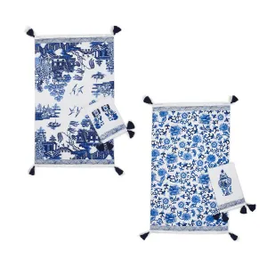 Chinoiserie Blue and White Towels