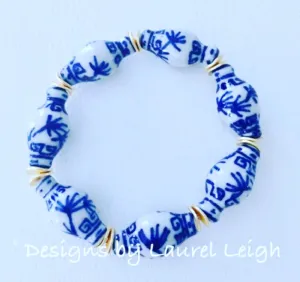 Chinoiserie Ginger Jar Bracelet - Royal Blue