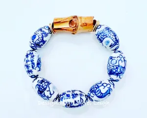 Chinoiserie Vintage Dragon Bead Bamboo Bracelet