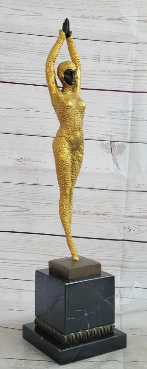 CHIPARUS SOLID BRONZE SCULPTURE. ABSTRACT ART DECO NOUVEAU FIGURE HOME DECOR