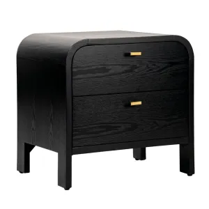 Chisholm Oak Bedside Table - Black