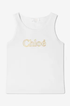 Chloé Girls Cotton Jersey Sleeveless Top