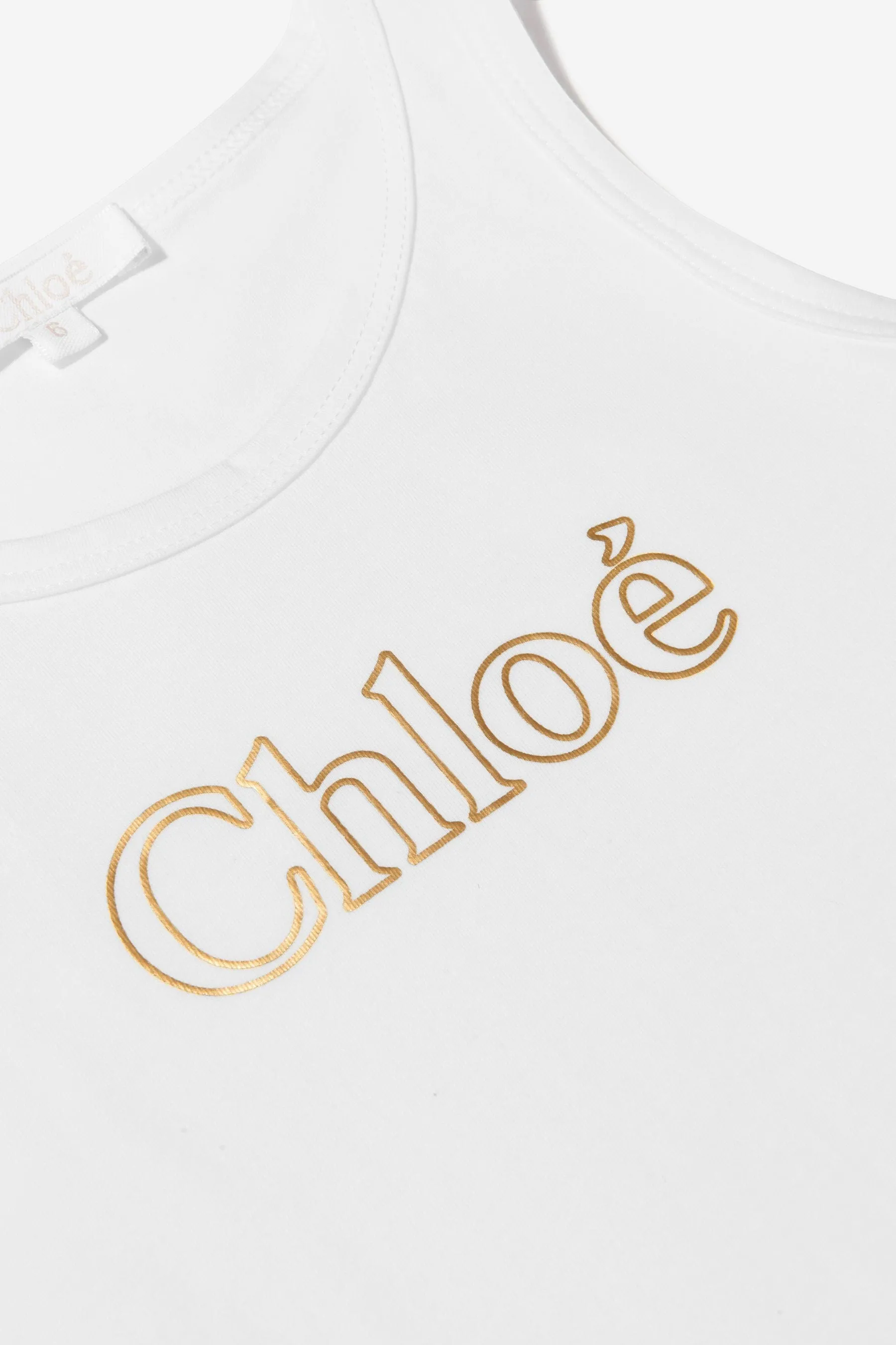 Chloé Girls Cotton Jersey Sleeveless Top