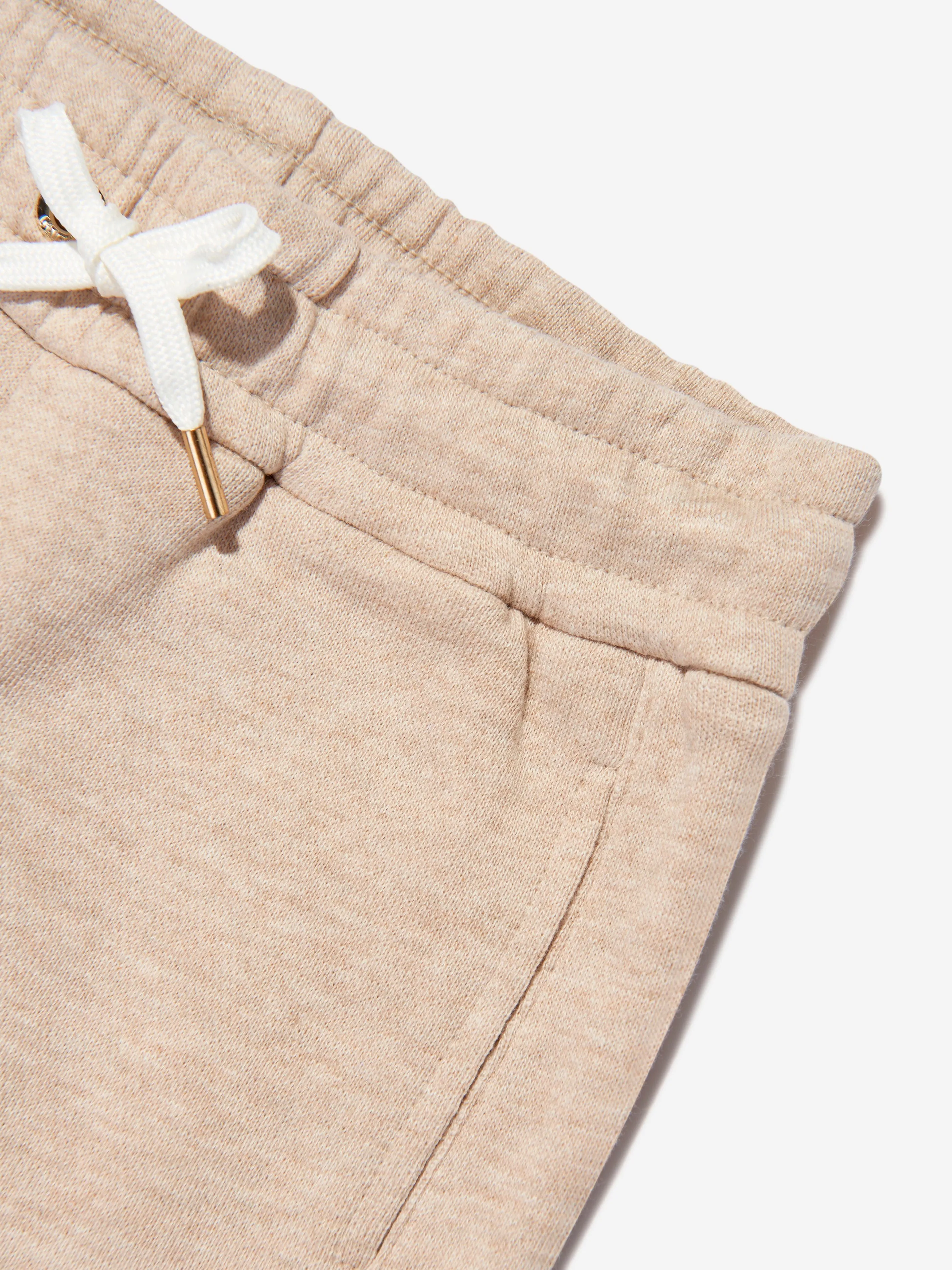 Chloé Girls Organic Cotton Joggers in Beige