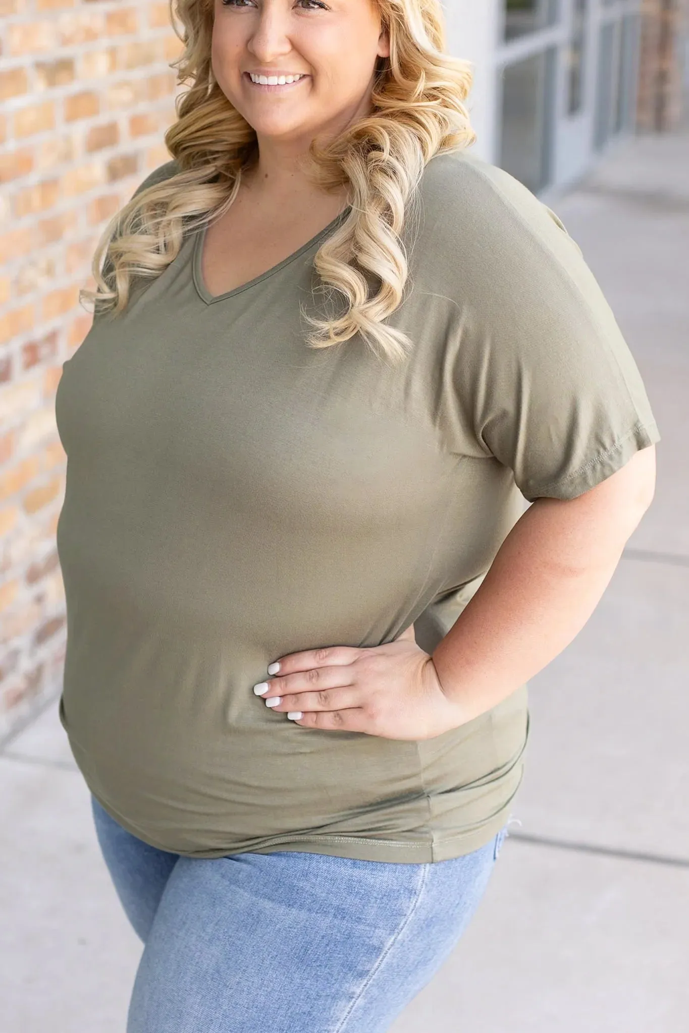 Chloe Cozy Tee - Olive by Michelle Mae