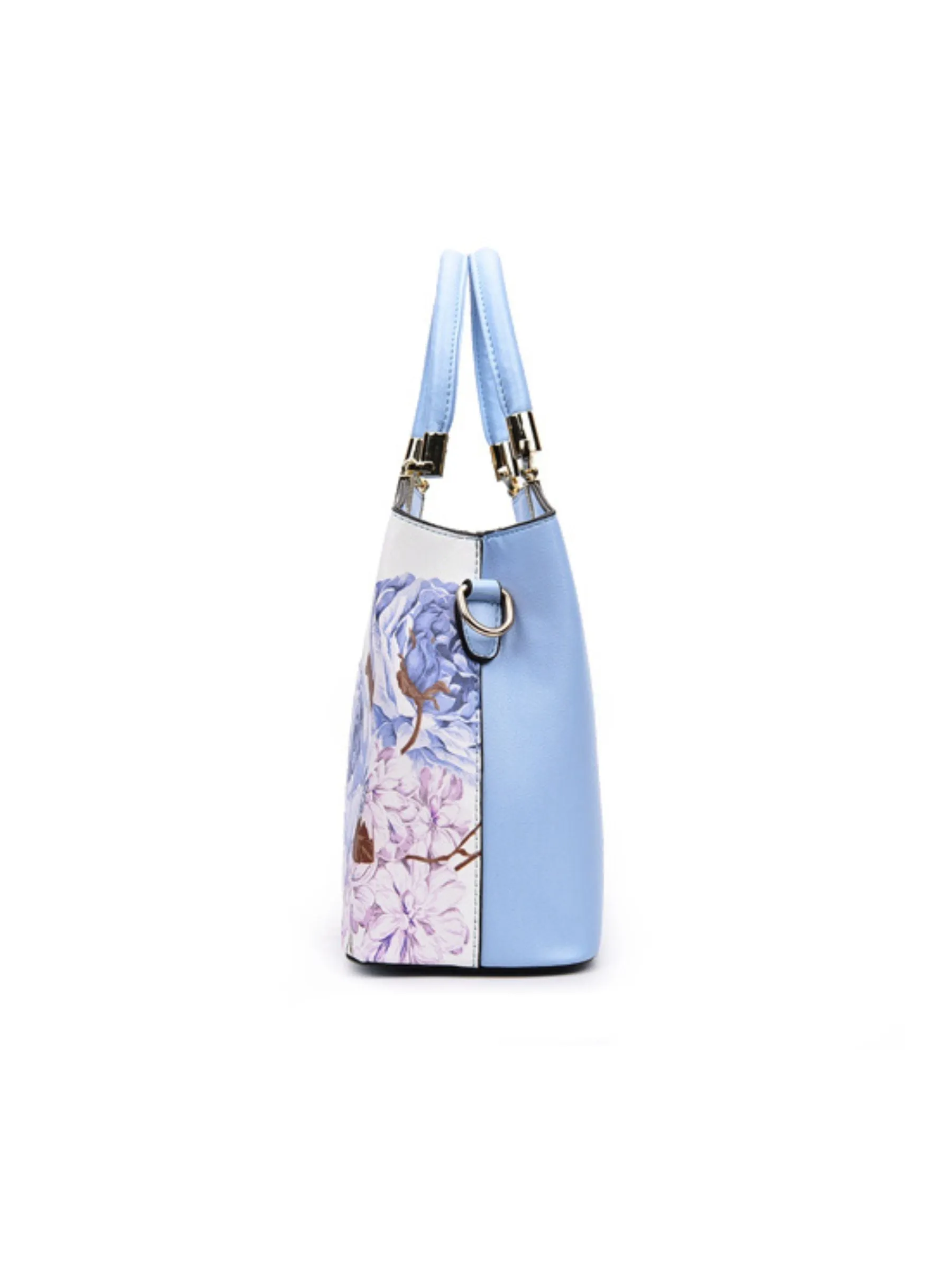 Chloe Floral Shoulder Bag in Light Blue