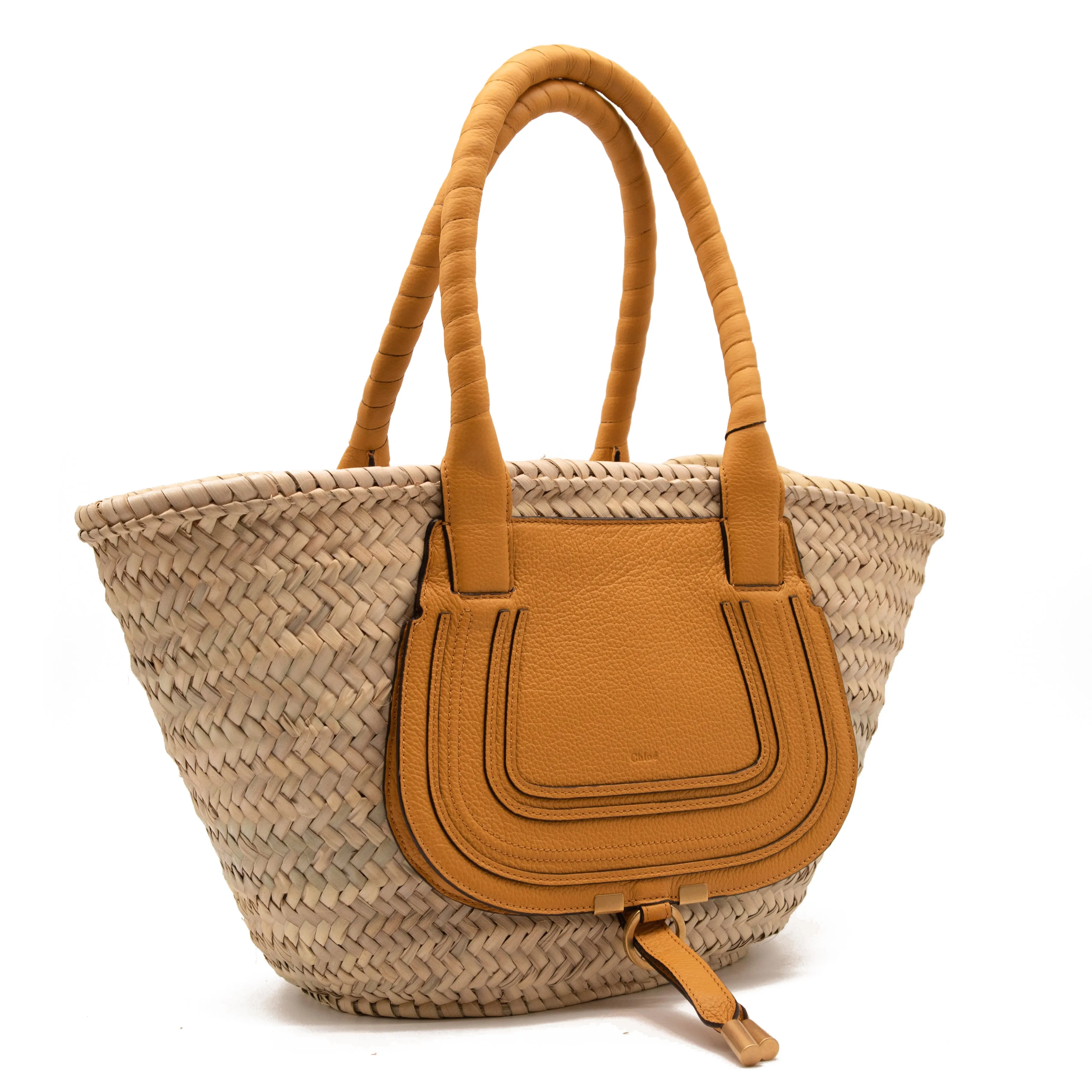 Chloe Medium Marcie Woven Raffia Tote