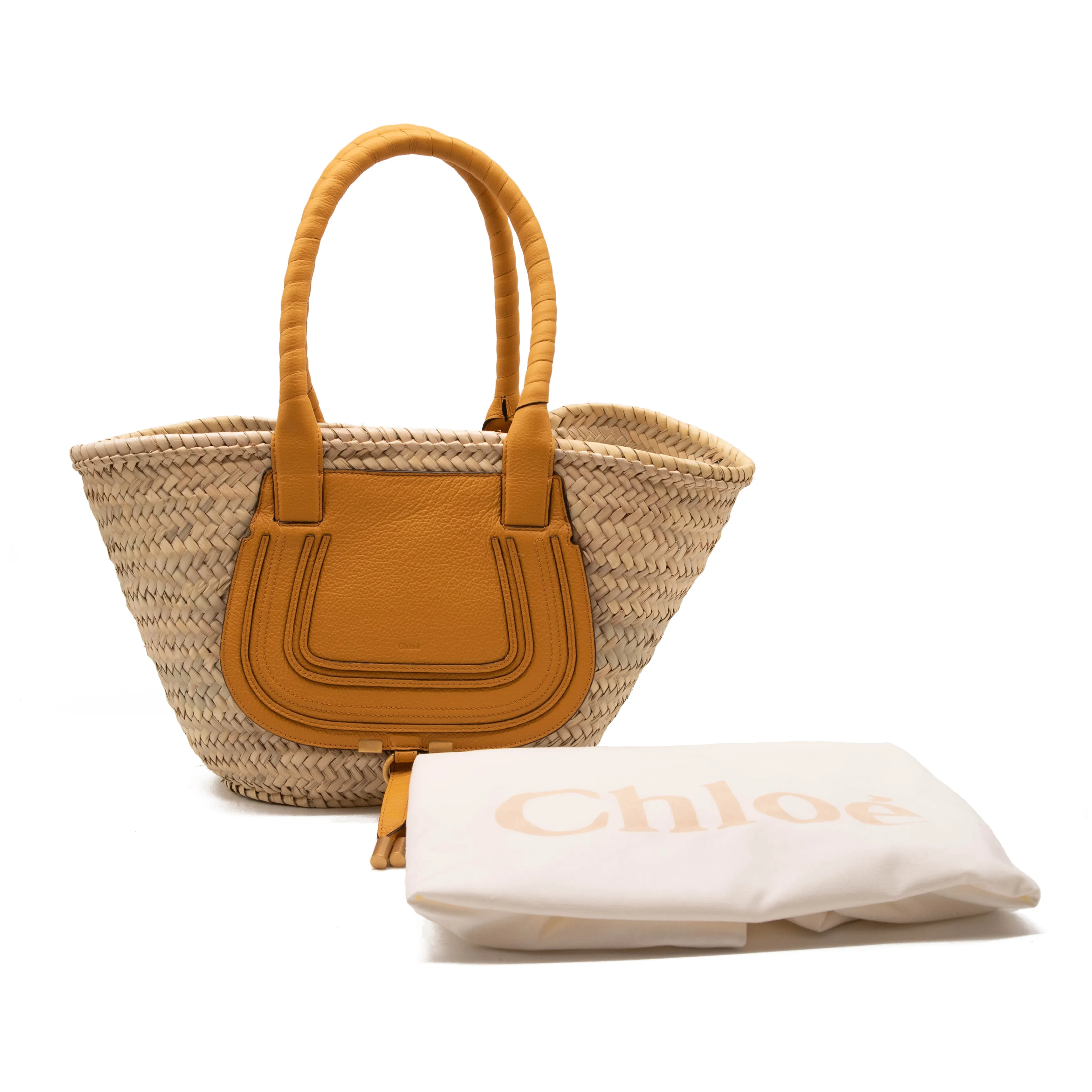 Chloe Medium Marcie Woven Raffia Tote