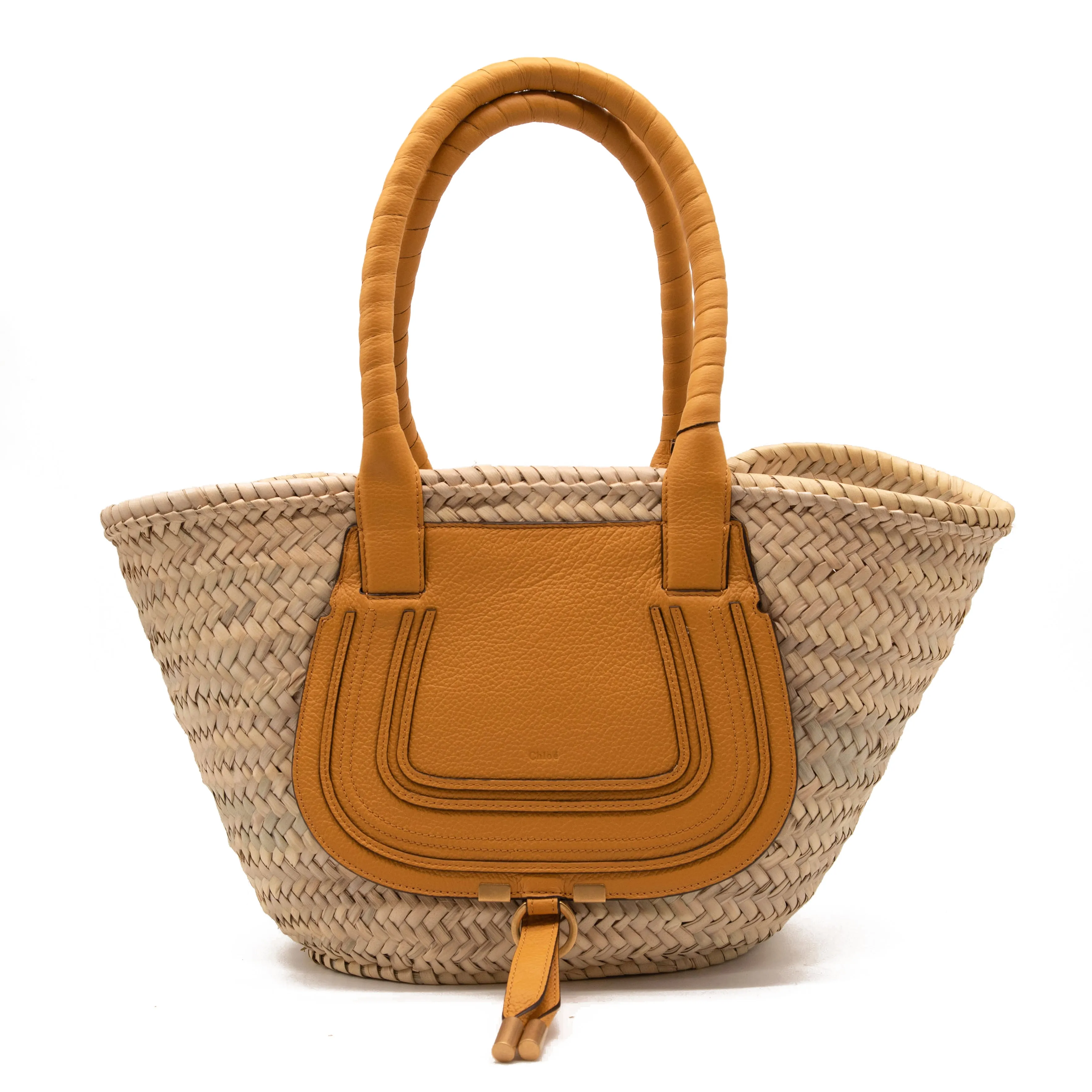 Chloe Medium Marcie Woven Raffia Tote