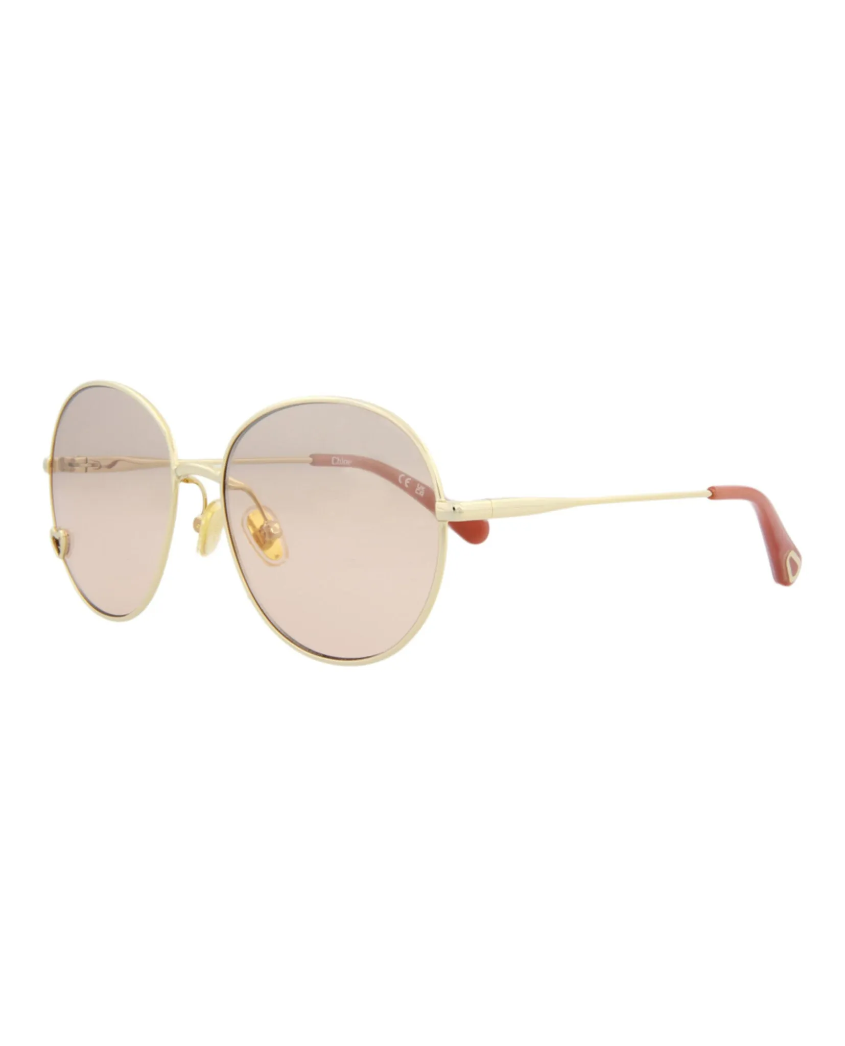 Chloe Round-Frame Metal Sunglasses