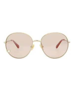 Chloe Round-Frame Metal Sunglasses