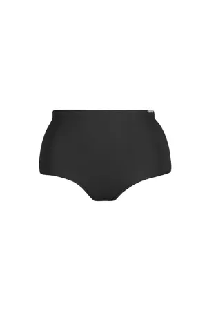 Chlorine Resistant Plain Black High Waist Bikini Bottoms