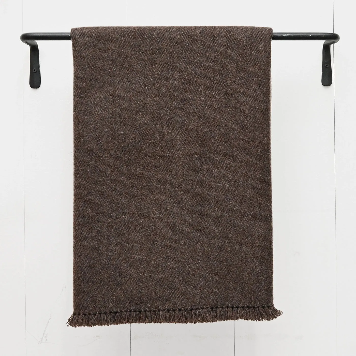 Chocolate Brown Handwoven Cashmere Throw