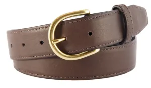 Chocolate Brown Smooth Leather Belt, Soho Buckle (Gold)