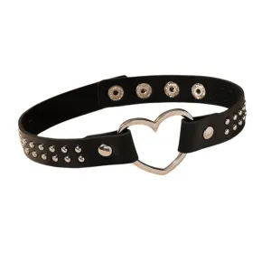 Choker Halsband mit Herz in Leder Optik