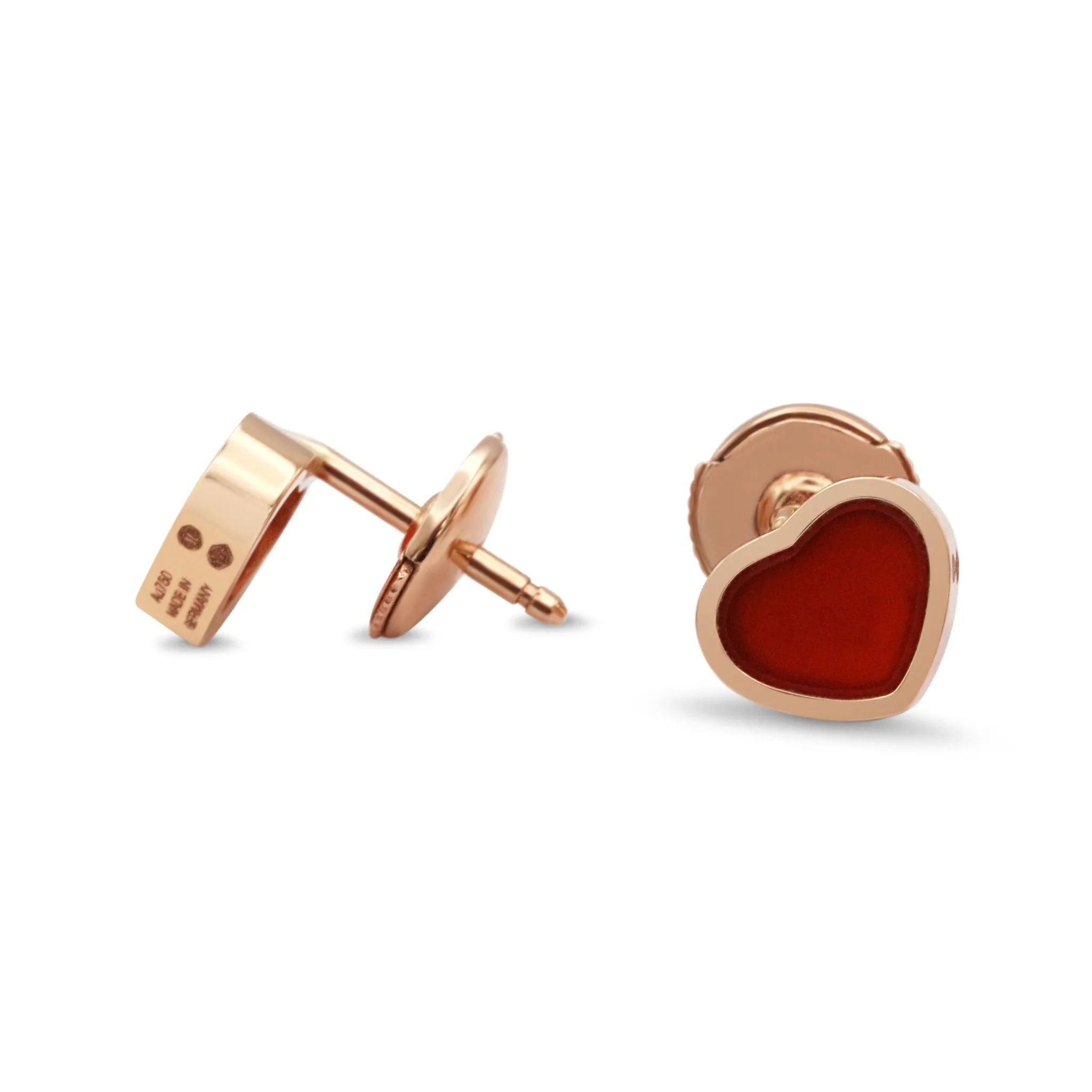 Chopard My Happy Hearts Carnelian Earrings - 18ct Rose Gold