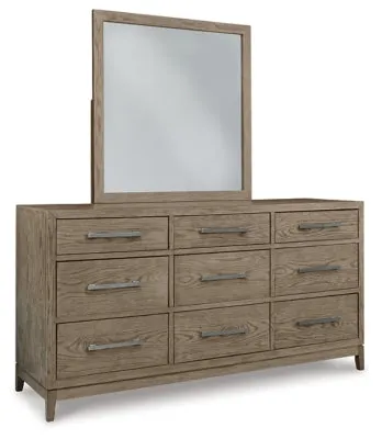 Chrestner King Panel Bed with Mirrored Dresser and Chest