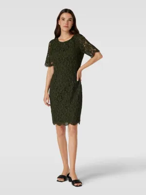 Christian Berg Lace Knee Length Dress, Olive Green