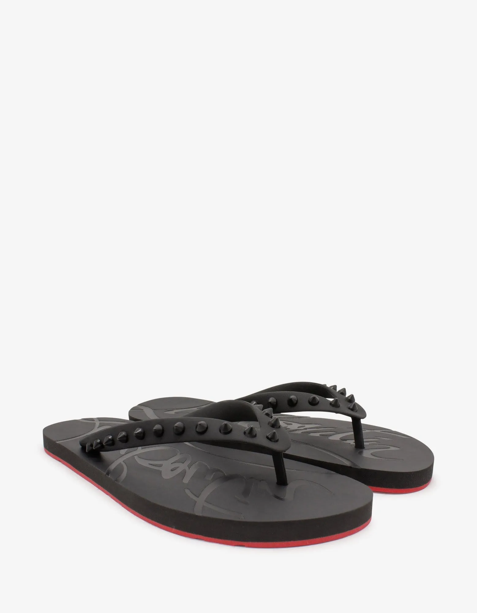 Christian Louboutin Loubi Flip Black Sandals -