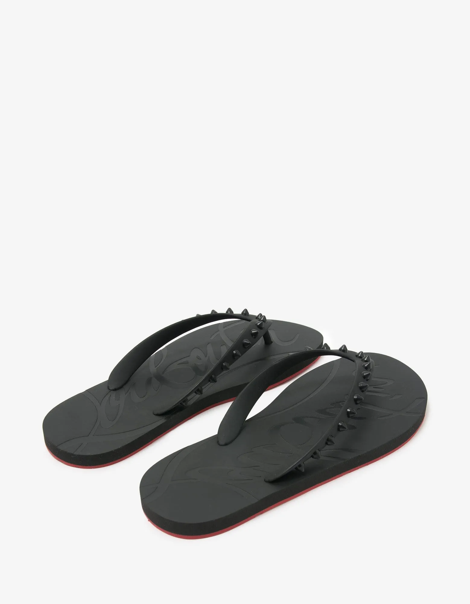 Christian Louboutin Loubi Flip Black Sandals -