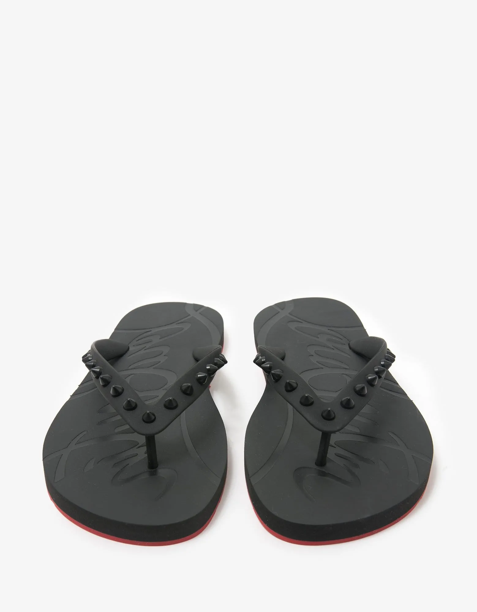 Christian Louboutin Loubi Flip Black Sandals -