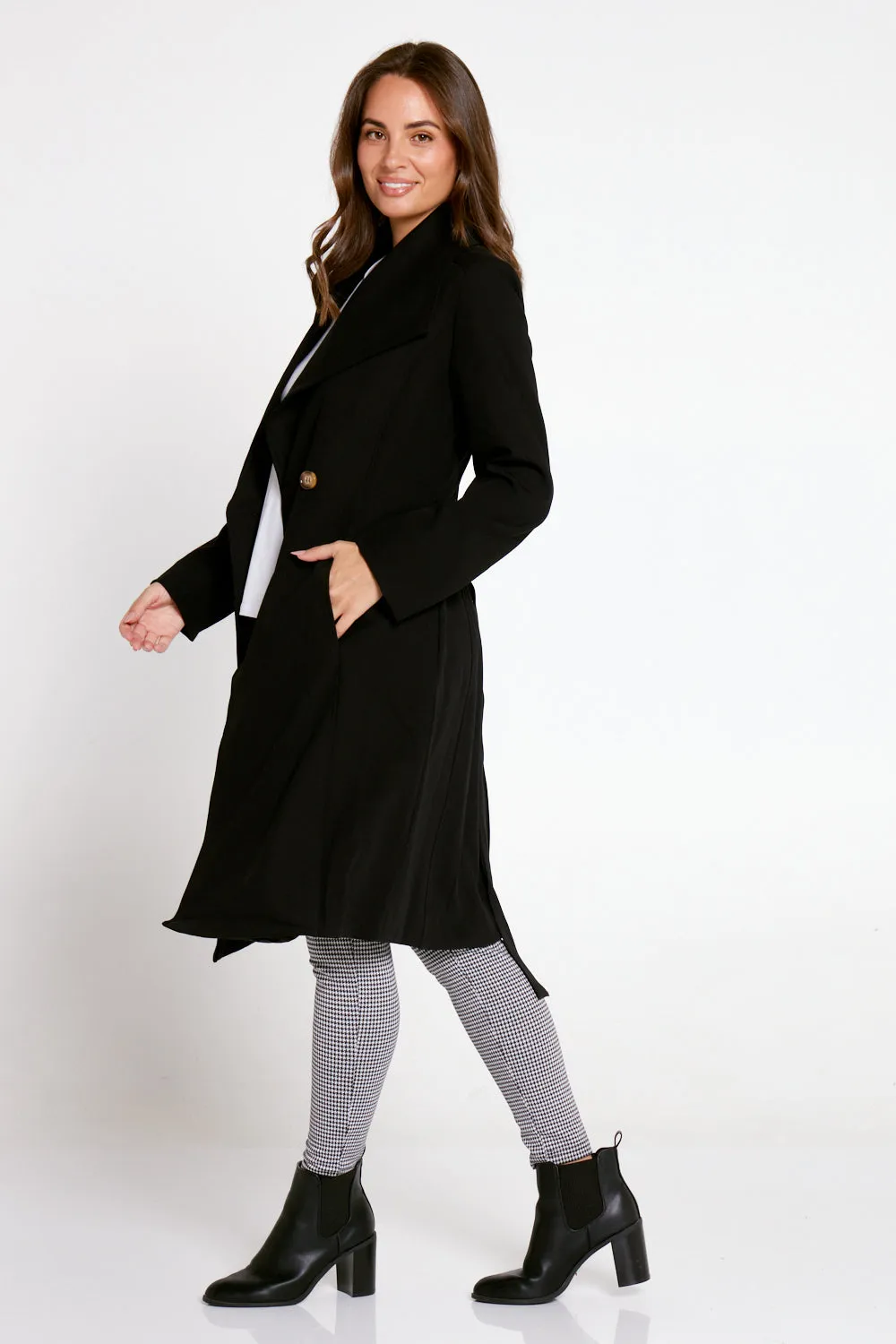 Christina Wrap Trench Coat - Black