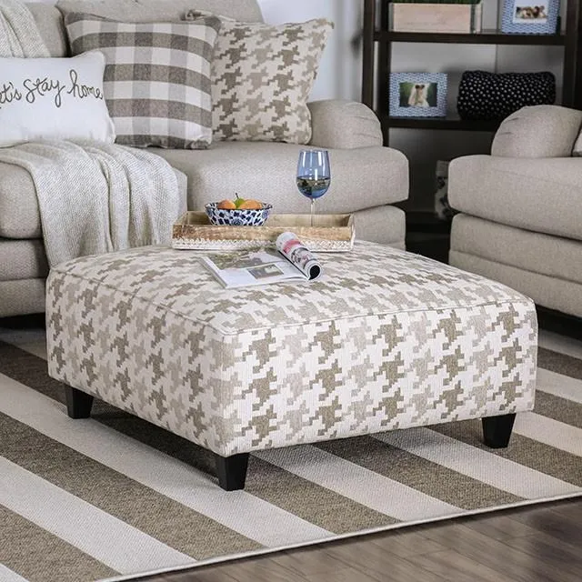 Christine Light Gray/Pattern Ottoman