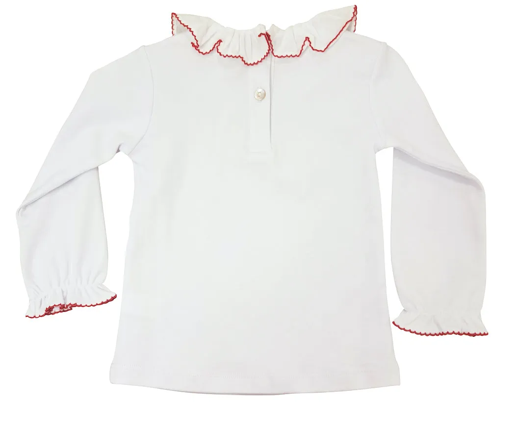 Christmas Bows and Mistletoe Girl's Pima Cotton Top