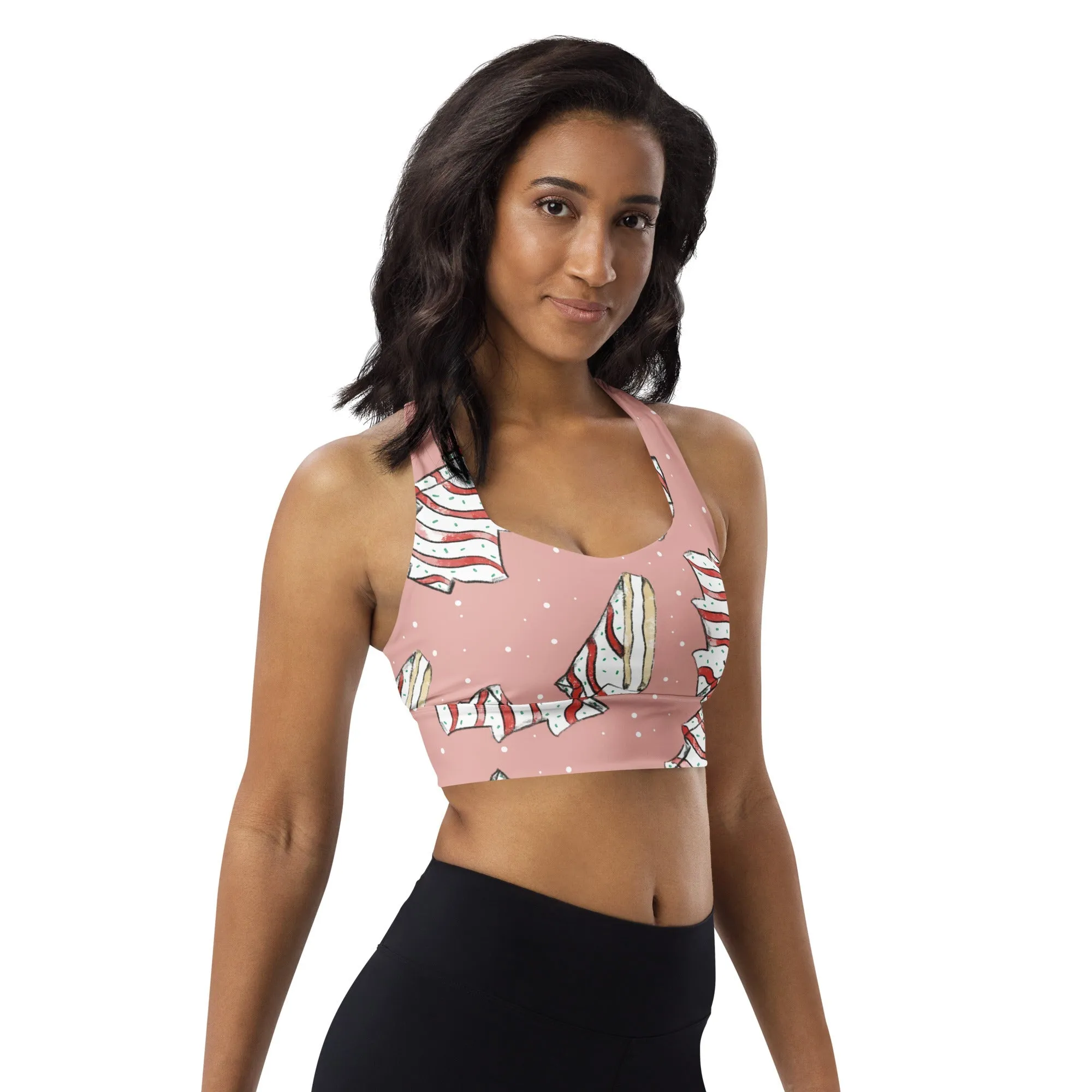 Christmas Cakes Longline sports bra