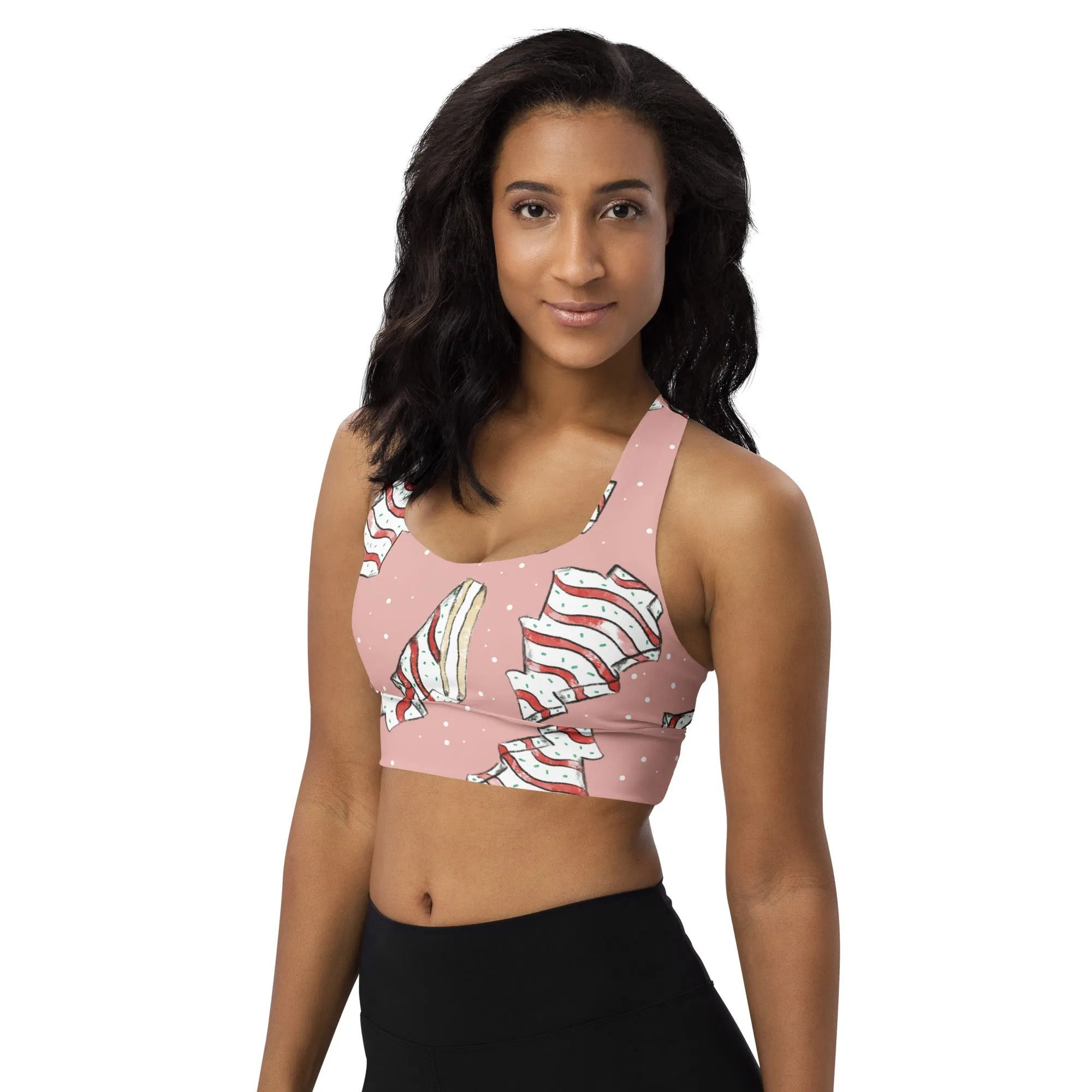 Christmas Cakes Longline sports bra